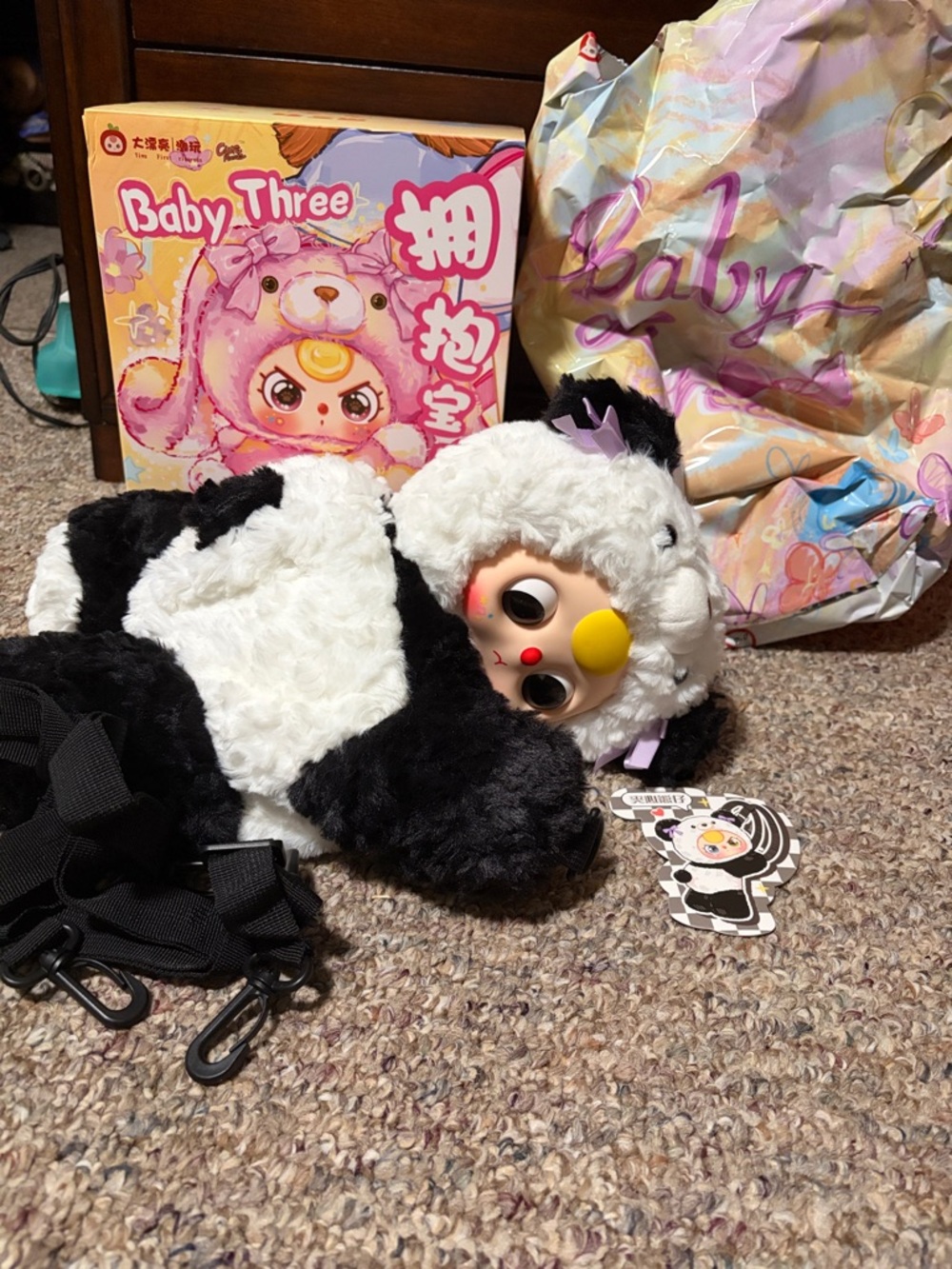 Confirmed Panda Baby Three 400% Backpack Blind Box
